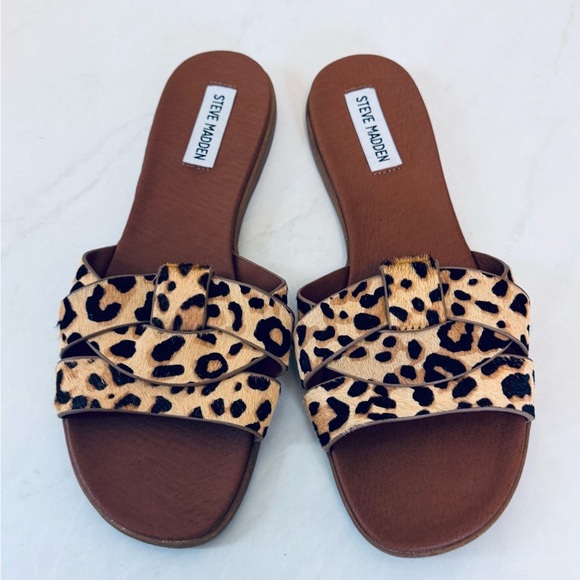 VIVIEN LEOPARD – Steve Madden Leopard Print Sandals Slides - Picture 3 of 6